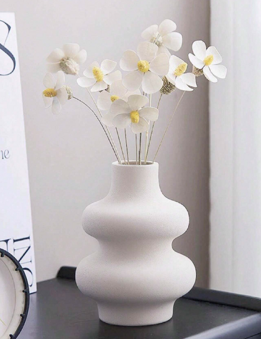 Modern Matte Ceramic Vase – Minimalist Round Boho Home Decor